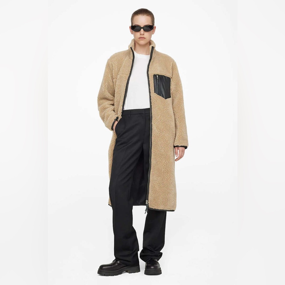 Anine Bing Long Ryder Jacket in Camel